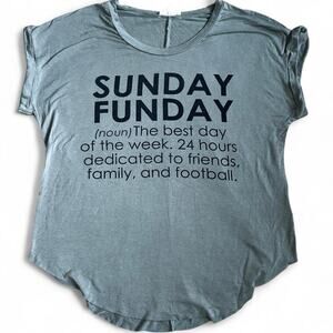 Grey Sunday Funday casual graphic Large Lightweight Football